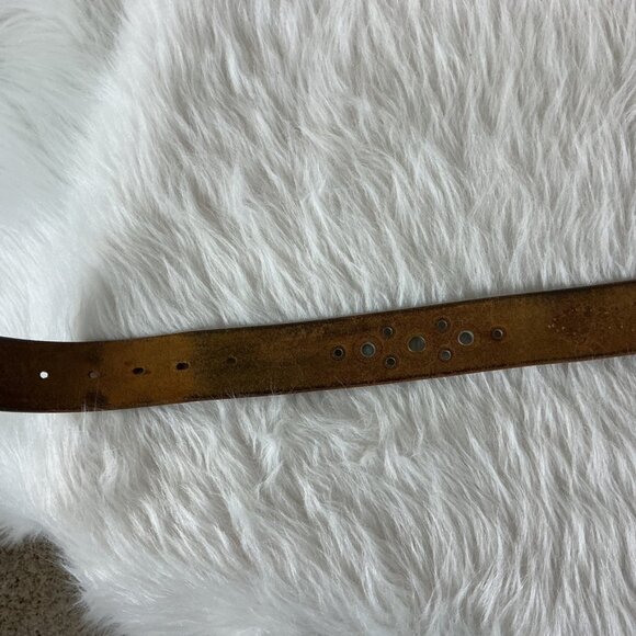 Vintage 90s Y2KJeff Gallea LA Brown Leather Grommet Studded Boho Western Belt  L main image 7